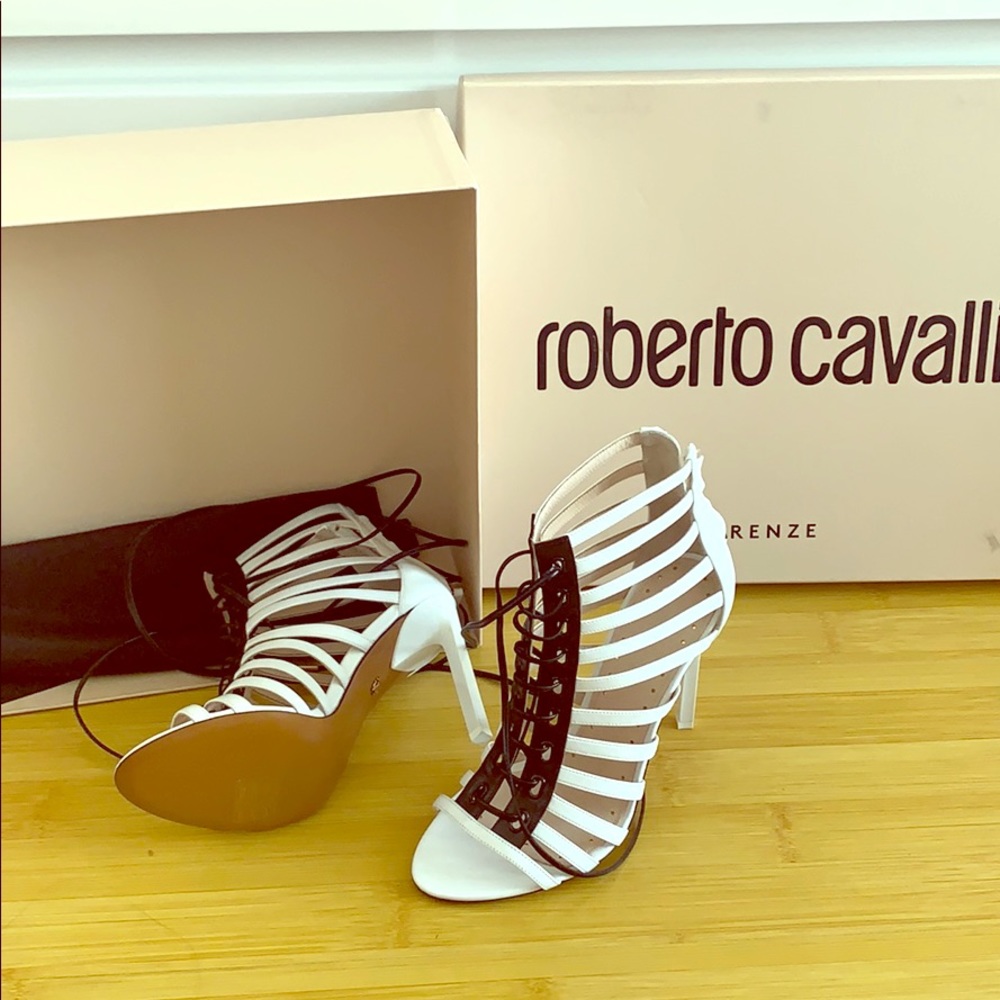 Roberto Cavalli White Heels  New